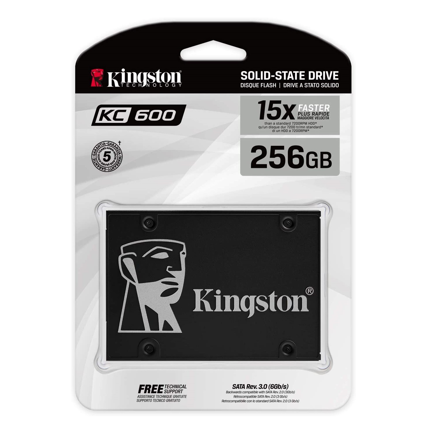DISCO DURO KINGSTON SSD 256GB KC600 EMPAQUE DELANTERO