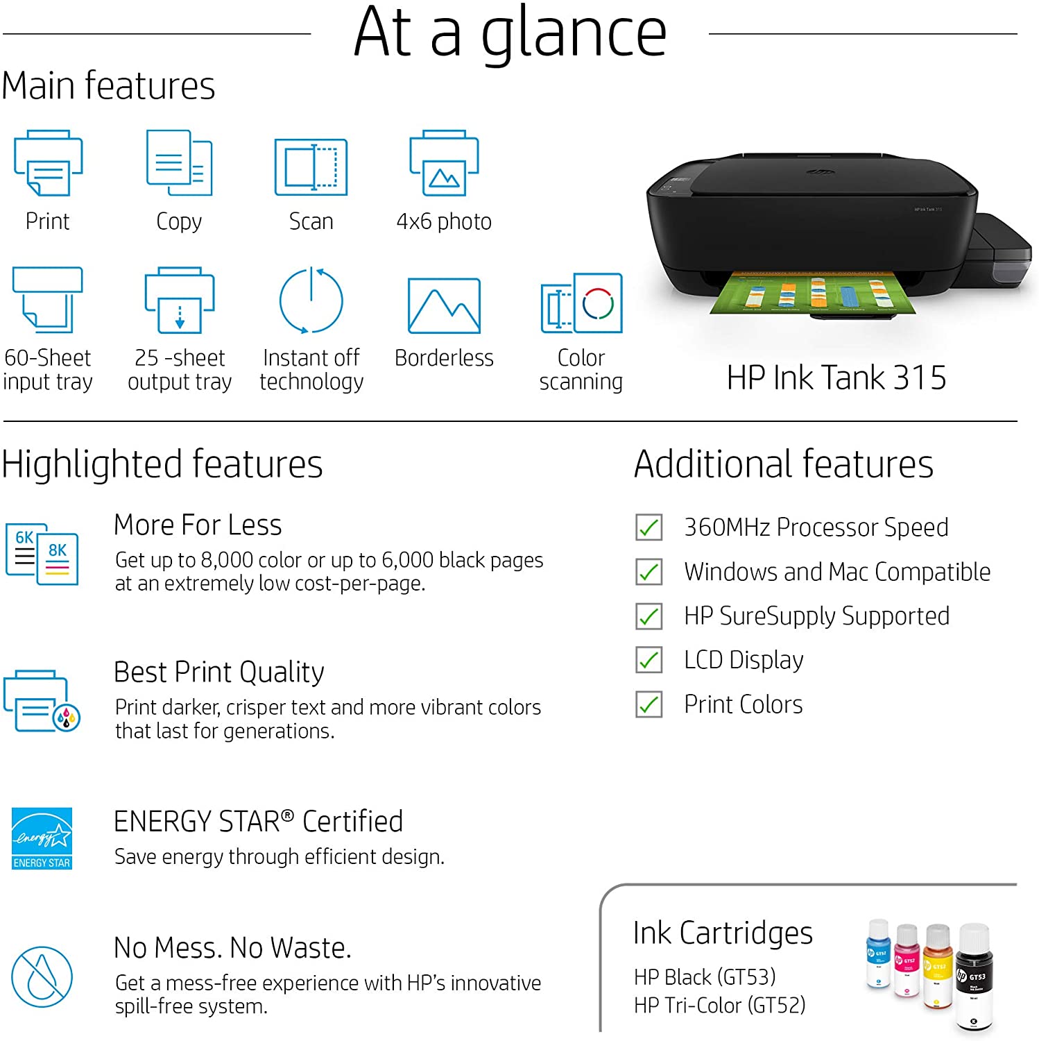 IMPRESORA MULTIFUNCIONAL HP INK TANK 315 – Blue Tech